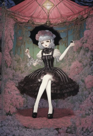 Suehiro Maruo, full color, Underground, Sideshow tent, Marionette, Gothic Lolita