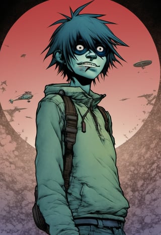 score_9, source_Poster, (?!-frame comic) Tortured by jamie christopher hewlett (Gorillaz), All Color