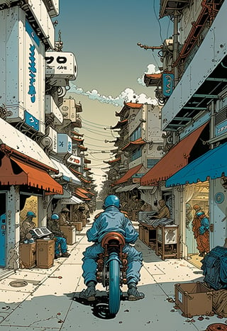 Prompt: score_9, source_Comics, (2 page comic) BOOK OF THE MOEBIUS & Katsuya Terada collaboration, art station, BANDE DESSINÉE story transcription, full color, Streetscape