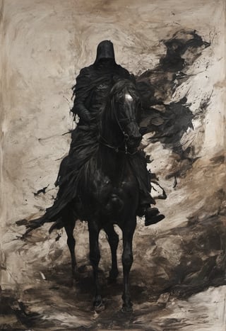 (Darkness and Shadow by Nicola Samori), Frank A collaboration between Alessandro Magnasco and Frank Miller: the black horse of the apocalypse and the Grim Reaper