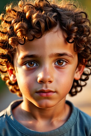 boy brunette curly hair brown eyes photo realistic 4k