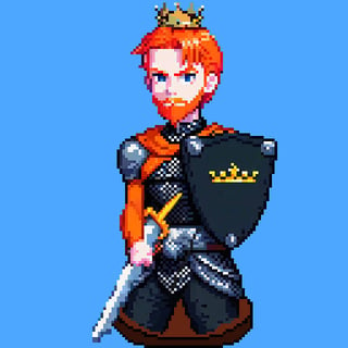 king, sword handle, good pixel art,pixel art,pixel,16 bit