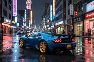 city,cyberpunk,(streetscape:1.1),(neons:1.2),ray tracing,street,night view,high reflection,YANGWANG U9,,masterpiece,clouded over,hdr,sports car,car,(rain:1.1),rainy days,