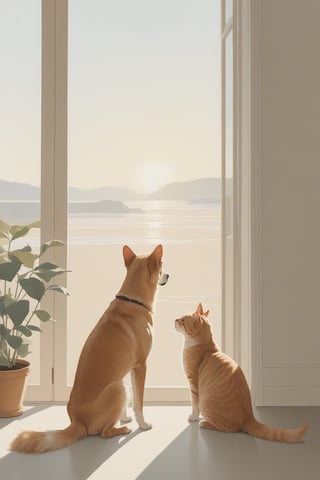 feline animal painting in style of Harriet Lee-Merrion,microscopic view,Morning sunlight,illustration,high detail,Cryptic,Long Shot(LS),dog child (doitsuken)