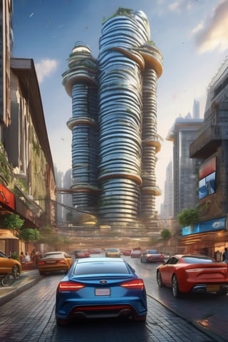 the bes quailty of realistic image of building future realistic building of image in the town city of big size show in image crude city trafic motor car bick fantastic image