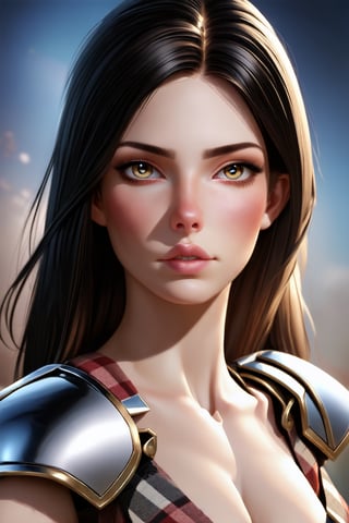 women. beautiful detailed face, black hair, pale skin, light skin, realistic skin, detailed armor, detailed hair texture, perfect proportion, accurate, anatomically correct, highly detailed skin and face texture, modern, photorealistic, perfect face, hyper realism, high quality, modern flannel,digital art