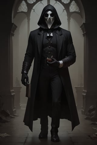 score_9, score_8_up, score_7_up, masterpiece, 8k, photorealistic, sfw, 1male, plague doctor,DonMN1gh7D3m0nXL