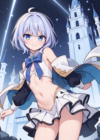 Pretty young,cute smile, magical girl,The setting is the Midnight Palace, short hair, straight hair, slender and cute body,cute eyes,Clothes burst and rip,