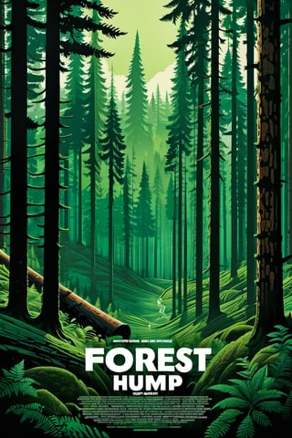 //quality, (masterpiece:1.4), (detailed), ((,best quality,)),//highly detailed Movie poster page "FOREST HUMP"  with the text "FOREST HUMP" , big fonts, intricately detailed, best quality,  well defined outer edges, poster,
