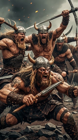 Berserkers of the Vikings - Fearsome Norse warriors fighting with a trance-like fury, believed to be invincible and capable of incredible feats of strength and bravery.