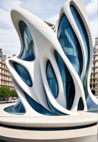 (master piece)(biomorphic building), rhombuses facade, zaha hadid, glass windows,  concrete, minimalism,London house with tesselated facade, front street view,photo-realistic,hyper-realistic, parametric architecture,8k, ultra details,Low-rise building,Manufactured goods,Theatre stadium,Eiffel Tower,ellipsoid,tarmac,Air terminal,seaside,musicality,less 
perforation,

An architectural wonder with a daring configuration and ground-breaking design.This structure could be a museum or a company building.4k image photo like,(detailed),Futuristic,Design,water,The wind,