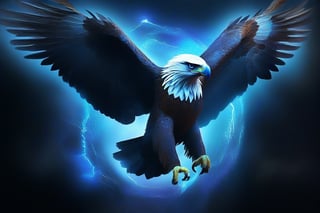 A mystical, ancient eagle with mysterious, futuristic powers.