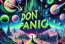 DonMD0n7P4n1cXL, text "DON'T PANIC!", hyper detailed masterpiece, dynamic realistic digital art, awesome quality,interplanetary vicinity,elven courthouse,void magic energy center aberration,planetary terraforming, spectral,nightlife,starry,stratosphere,nurturing,integrative  <lora:DonMD0n7P4n1cXL:1>