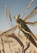 Locusts, a symbol of God's judgment, are seen in various biblical narratives, cinematic, photorealistic