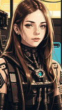 best quality, masterpiece, (detailed:1.2),1girl, solo, realistic, long hair, brown hair, looking at viewer, freckles, lips, outdoors, day, portrait, nose, closed mouth, upper body","wallpaper, 1boy, solo, male focus, tattoo, monochrome, cyberpunk, (chromatic aberration), detailed background, mechanical parts, cable, indoors