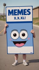 Towelie with a sign that says "Memes XL", 
