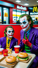 batman and joker having lunch at mcdonalds