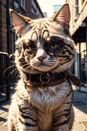 fluffy gangsta cat wearing sunglass