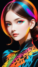 colorful,1girl,Elegant,Portrait Photogram,detailed gorgeous face,