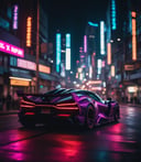 cinematic film still cyberpunk sportscar riding into a dark neon lighted city, amazing details, masterpiece, high quality photography, 3 point lighting, flash with softbox, 4k, Canon EOS R3, hdr, smooth, sharp focus, high resolution, award winning photo, 80mm, f2.8, bokeh . shallow depth of field, vignette, highly detailed, high budget, bokeh, cinemascope, moody, epic, gorgeous, film grain, grainy, (Highest Quality, 4k, masterpiece, Amazing Details:1.1), film grain, Fujifilm XT3, photography