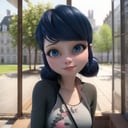 (8k, RAW photo, best quality, masterpiece:1.2), (intricate details), perfect eyes, perfect face, perfect lighting, beautiful, (masterpiece:1.2), (best quality:1.2), 1girl, solo, marinette, blue hair, <lora:marinette-10:0.85>, face portrait, look at viewer, cowboy shoot, only face, face shoot