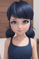 (8k, RAW photo, best quality, masterpiece:1.2), (intricate details), perfect eyes, perfect face, perfect lighting, beautiful, (masterpiece:1.2), (best quality:1.2), 1girl, solo, marinette, blue hair, ponytails, (full body), dress, <lora:marinette-10:0.75>