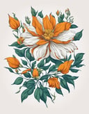 Leonardo Style, illustration,flower, orange flower, white flower, leaf, vector art<lora:leonardo_illustration:1>