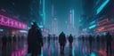 return of the cyberpunk army in neon city, raining, cinematic lighting, 4 k, by greg rutkowski <lora:JuggerCineXL2:1.0>