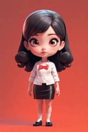 <lora:3dcharacter-000004:0.8:MIDD>, 3dcharacter,office girl,white shirt, black pencil skirt,(full body:1.2),simple background, masterpiece,best quality,(red gradient background:1.1)