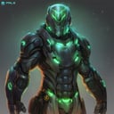 best quality,masterpice,NightmareFlame, solo, helmet, armor, science fiction, upper body, 1boy, glowing, artist name, cable, male focus