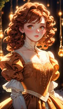 (best quality:1.3),masterpiece,beautiful detailed glow,textile shading,absurdres,highres,dynamic lighting,intricate detailed,beautiful eyes,(1girl, solo:1.5),(pov),Ringlets, auburn hair, honey-brown eyes, radiant, vintage dress,(backlighting),(face lighting),(looking of viewer),(Winter)