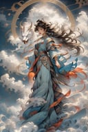mythical clouds, 1girl <lora:sdxl_mythicalclouds:0.8>