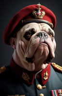 highly detailed portrait of a gruff British bulldog, moustache, as a (ww1 British army officer:1.6), (red beret:1.5) and (army uniform:1.4), (trench:1.4), magical, (battle of the somme:1.3) background, (shallow depth of field:1.4), global illumination, radiant light, detailed and intricate environment #cinematic, light shafts, dust motes  sparkles, (Extremely Detailed Oil Painting:1.2), glow effects, godrays, Hand drawn, render, 8k, octane render, cinema 4d, blender, dark, atmospheric 4k ultra detailed, cinematic sensual, Sharp focus, humorous illustration, big depth of field, Masterpiece, colors, 3d octane render, 4k, concept art, trending on artstation, hyperrealistic, Vivid colors, extremely detailed CG unity 8k wallpaper, trending on ArtStation, trending on CGSociety, Intricate, High Detail, dramatic
