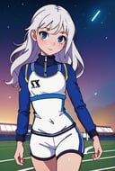 ((masterpiece)), (best quality),official art, extremely detailed CG unity 8k wallpaper, highly detailed, Depth of field, vivid color, detailed background, best illumination, ultra detailed, perfect lighting, beautiful young Swedish high school girl, in track outfit, ((slim, petite)), outside on track field, high contrast,
