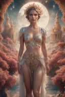 Dreamscape ((full body)),(RAW photo), (8k), (masterpiece),beautiful woman,  looking at viewer,  . Surreal, ethereal, dreamy, mysterious, fantasy, highly detailed