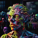 psychedelic, drawing, zombie, photo, detailed, 8k, simple background dark background <lora:psychedelic_portrait:1>