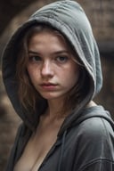 instagram photo, young 18yo cute lustful face russian woman in Anxious Twitch wearing lifting skirt ,(dirty body:1.6), (naked breast), (shot from distance) ,  medium upper body shot,  Smoldering,   ,(sweat), (wet body),   casual shirt with a hoodie,   depth of field, ( gorgeous:1.2),  Dimly Lit Dungeon, detailed face,  dark theme, Night, soothing tones, muted colors, high contrast, (natural skin texture, hyperrealism, soft light, sharp), (freckles:0.3), (acne:0.3),(messy hair:0.1) ,  Cannon EOS 5D Mark III, 85mm
