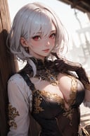 (masterpiece, best quality:1.5), (photorealistic:1.3), official art, absurdres, unity 32k wallpaper, ultra-detailed, intricate details, HDR, soft lighting, vibrant, depth of field, 1girl, white hair, red eyes, dynamic pose, dynamic angles