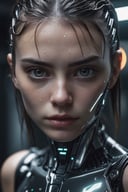 Hyperrealistic art RAW analog photo of a synthetic cyber girl, (detailed wet skin:0.8), (looking at viewer:1.2), (sharp focus, hyper detailed, highly intricate:1.20), (natural lighting:1.2), Extremely high-resolution details, photographic, realism pushed to extreme, fine texture, incredibly lifelike, cinematic, 35mm film, 35mm photography, film, photo realism, DSLR, 8k uhd, hdr, ultra-detailed, high quality, high contrast