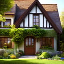 "Inviting 3D render, depicting a cozy house nestled in a quaint village setting. The house exudes warmth and comfort, with a charming exterior and well-tended garden. Surrounding houses and village scenery add to the picturesque atmosphere, enhancing the sense of community. Every architectural detail is carefully crafted to evoke a feeling of homeliness and tranquility."