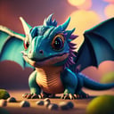 baby dragon, cinematic background, vibrant colors, UHD, 16k, 3D rendering, detailed scales, adorable face and expression, sparkling eyes, fluffy wings, playful pose, magical atmosphere, realistic textures, professional artwork, fantasy art style, mystical lighting, captivating composition, epic fantasy scene