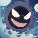 ((masterpiece,best quality)), absurdres,<lora:Gastly_Pokemon_Anime:0.9>, Gastly_Pokemon_Anime, ghost, floating,  no humans, pokemon \(creature\), solo, smiling, looking at viewer, cinematic composition, 