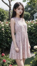 20 years old girl wear babydoll dress in the rose garden, realistic, best quality, depth_of_field<lora:TQDetailSlider:0>, (masterpiece,best quality:1.5)