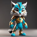 nGenerate a mascot for my clothing and accessories store with the character being a lynx, which brings charisma, comfort, luxury and reliability ,make_3d