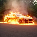(Masterpiece, high quality, best quality, official art, beauty and aesthetics:1.2),fire element,composed of fire elements,(car:1.2),flame fabric,burning,no humans,<lora:xl-shanbailing-1003fire-000014:0.8>,