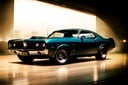 car, black car, pontiac gto, on the road, perfect lighting, wallpaper, commercial photo