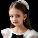 SFW, (masterpiece:1.3), (AIDA_LoRA_valenss:1.1) as a little princess, close up of calm (AIDA_LoRA_valenss:1.1) wearing a white dress and a tiara on her head, young lady, pretty face, white dress, tiara, jewelry, naughty, funny, (black background:1.3), (simple background:1.3), hyper realistic, studio photo, kkw-ph1, hdr, f1.6, getty images