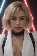 a full body photo of Miley Cyrus, from the music video "Prisoner," Miley Cyrus 28 years old specific physical details: 

Hair: Miley Cyrus flaunts a striking and daring platinum blonde mullet hairstyle, reflecting her edgy and rebellious persona. The mullet features layered, tousled locks that exude a sense of non-conformity and rock 'n' roll attitude.

Eyes: Her captivating and expressive blue eyes are accentuated with dramatic eyeliner and bold, smoky eye makeup, enhancing her intense and seductive on-screen presence.

Facial Features: Miley Cyrus boasts prominent and well-defined facial features, including a set of expressive, thick eyebrows that frame her eyes. Her features also comprise a defined nose, accentuated cheekbones, and lips adorned with a bold, dark-colored lipstick.

Body: Miley Cyrus displays a slender and toned physique, she has very small perfect breasts, small tits, slim waste, small hips, small perfect butt, perfect shaven vagina, perfect pussy.

Height: She stands at an average height, which contributes to her commanding and charismatic on-screen persona.

Makeup: Her makeup style in the video emphasizes bold and intense elements, with heavy eye makeup, sharp contouring, and vibrant lip colors, reflecting the video's bold and unapologetic visual aesthetic.

Jewelry: Miley Cyrus adorns herself with an array of bold and statement jewelry, including chunky chains, chokers, and dangling earrings, adding to her rebellious and glamorous look in the music video.

Demeanor: Throughout the video, Miley Cyrus exudes a raw and uninhibited energy, exuding confidence and assertiveness, embodying the song's themes of empowerment and self-liberation.

This detailed depiction of Miley Cyrus in the "Prisoner" music video serves as a comprehensive reference for AI-generated artwork, capturing her distinct physical attributes and dynamic stage persona.
,Miley Cyrus