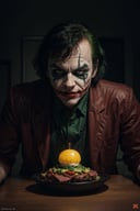 The Dark Joker with Green Evil Light eyes and lighting green thunder Dc , scary, Classic Academia, Flexography, ultra wide-angle, Game engine rendering, Grainy, Collage, analogous colors, Meatcore, infrared lighting, Super detailed, photorealistic, food photography, Cycles render, 4k