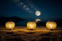 (masterpiece, best quality:1.2),  cinematic scenery ultra detail , Mid-autumn lanterns next to moon cakes